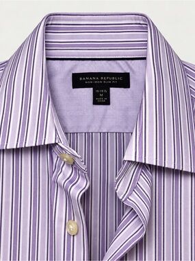 Banana Republic Lavender and White Striped Dress Shirt